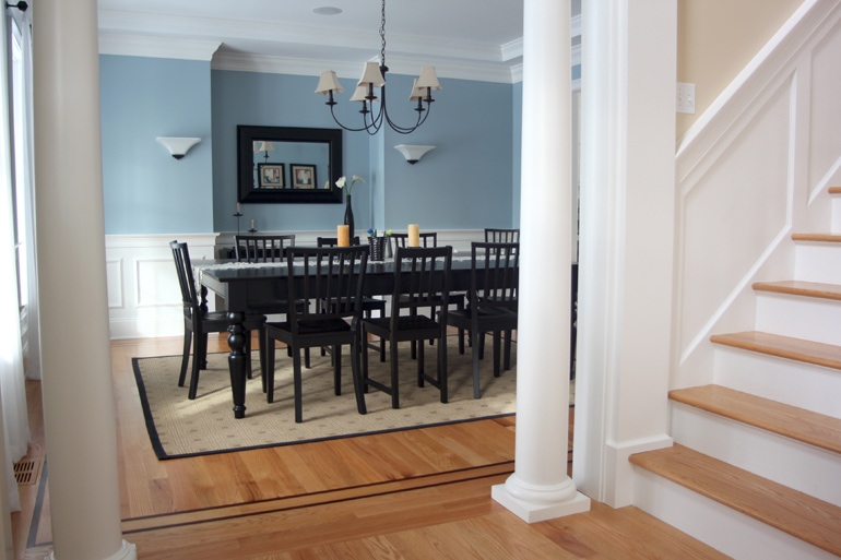 Sand and refinished dining room hardwood floors
